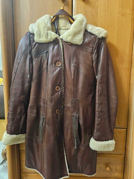 дубленка натуральная рост 160 размер S Турция кожа/цигейка