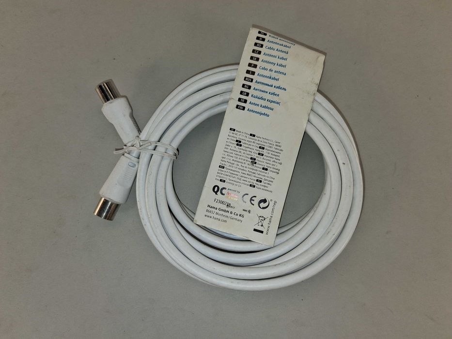 N094 Kabel Antenowy Koncentryczny Hama 3m Wtyk Gniazdo Coax TV
