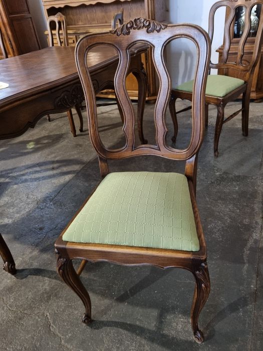 stół dębowy duży rozkladany 6 krzeseł