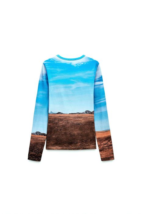 Реглан лонглислив Zara р. M - L с принтом, Зара.