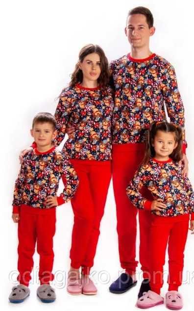 Новорічні дитячі піжами фемілі лук нові
