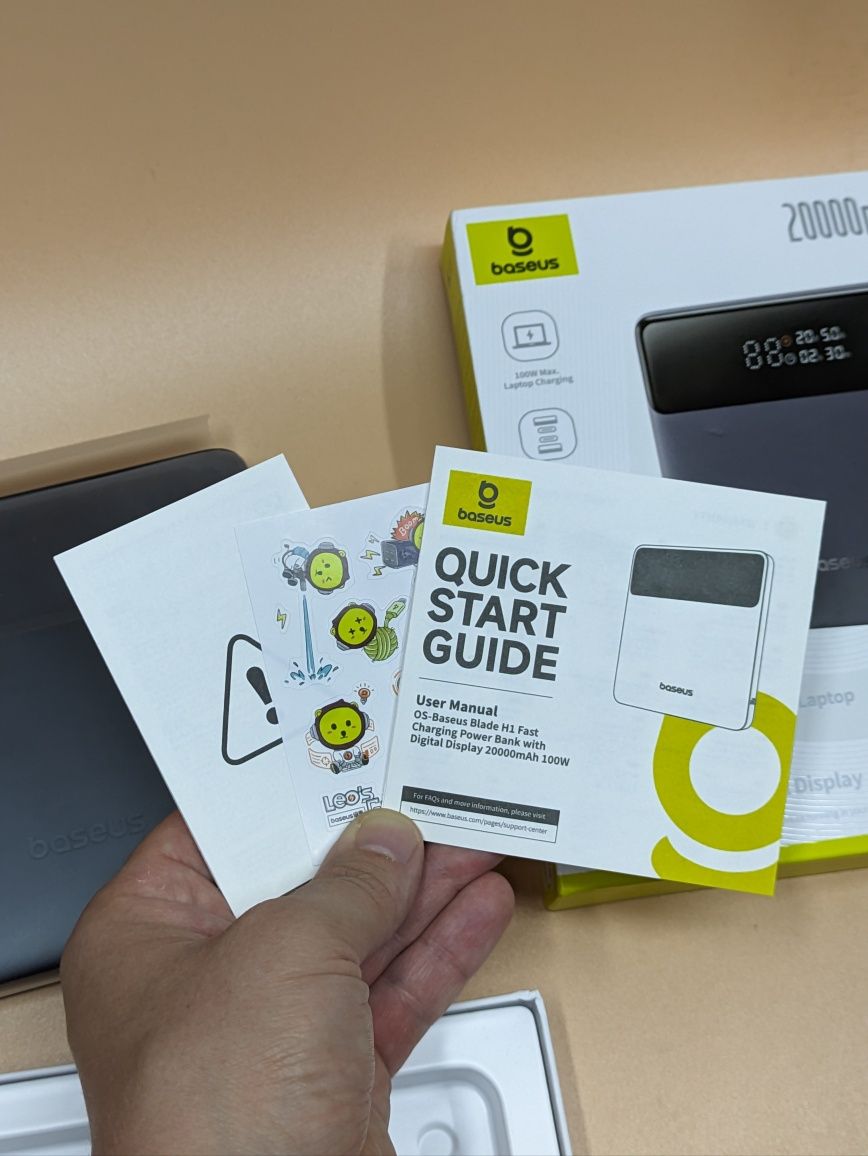 Baseus Зовнішній акумулятор Power bank Baseus 100 w 20000 mAh, Базеус