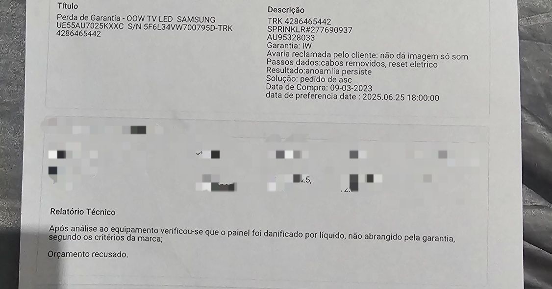 AVARIADA TV LED smart samsung 55" + controlo