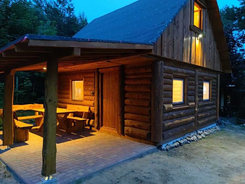 22-25.07 Domek z bala nad jeziorem  Mazury balia łowisko plaża Giżycko
