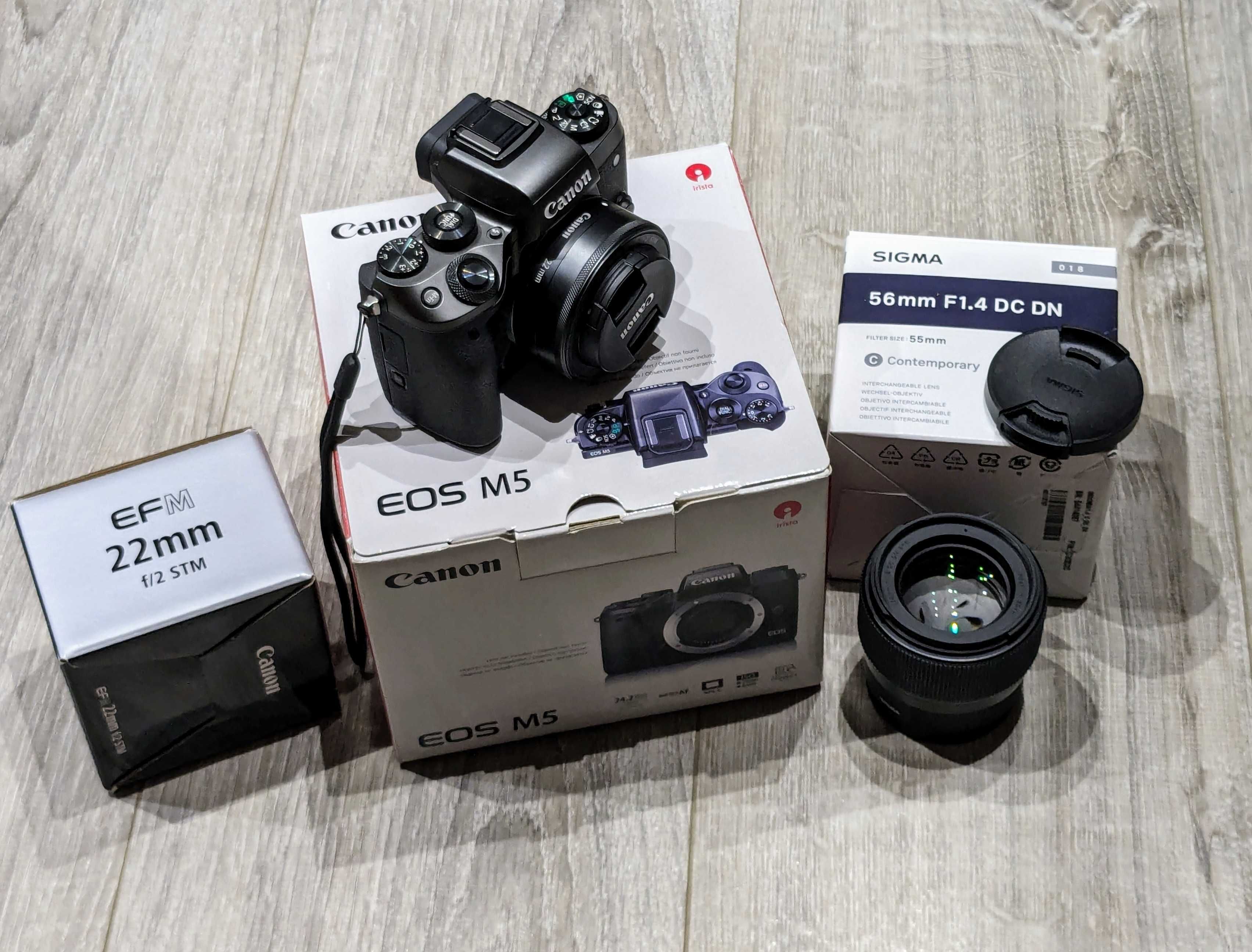 Canon M5 + obiektywy : EF-M 22/2 oraz Sigma 56/1,4