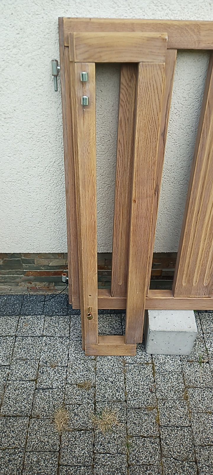 Bramka, barierka zabezpieczająca schody - dębowa