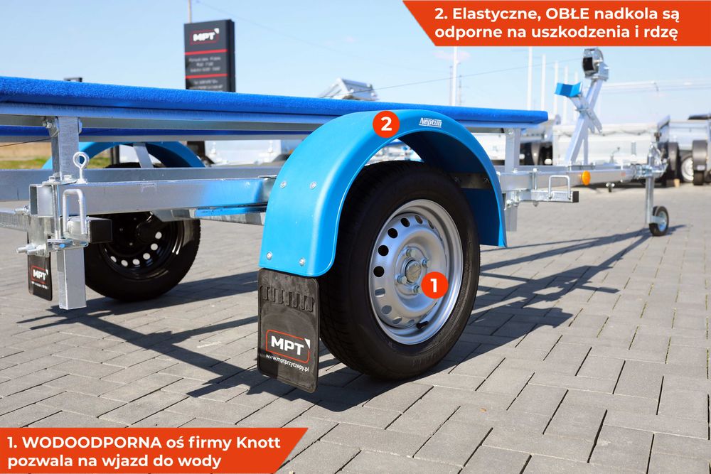 DUŻA przyczepka NEPTUN NAVY pod ponton łódkę łódź od 3,1 do 5,2 m NOWA