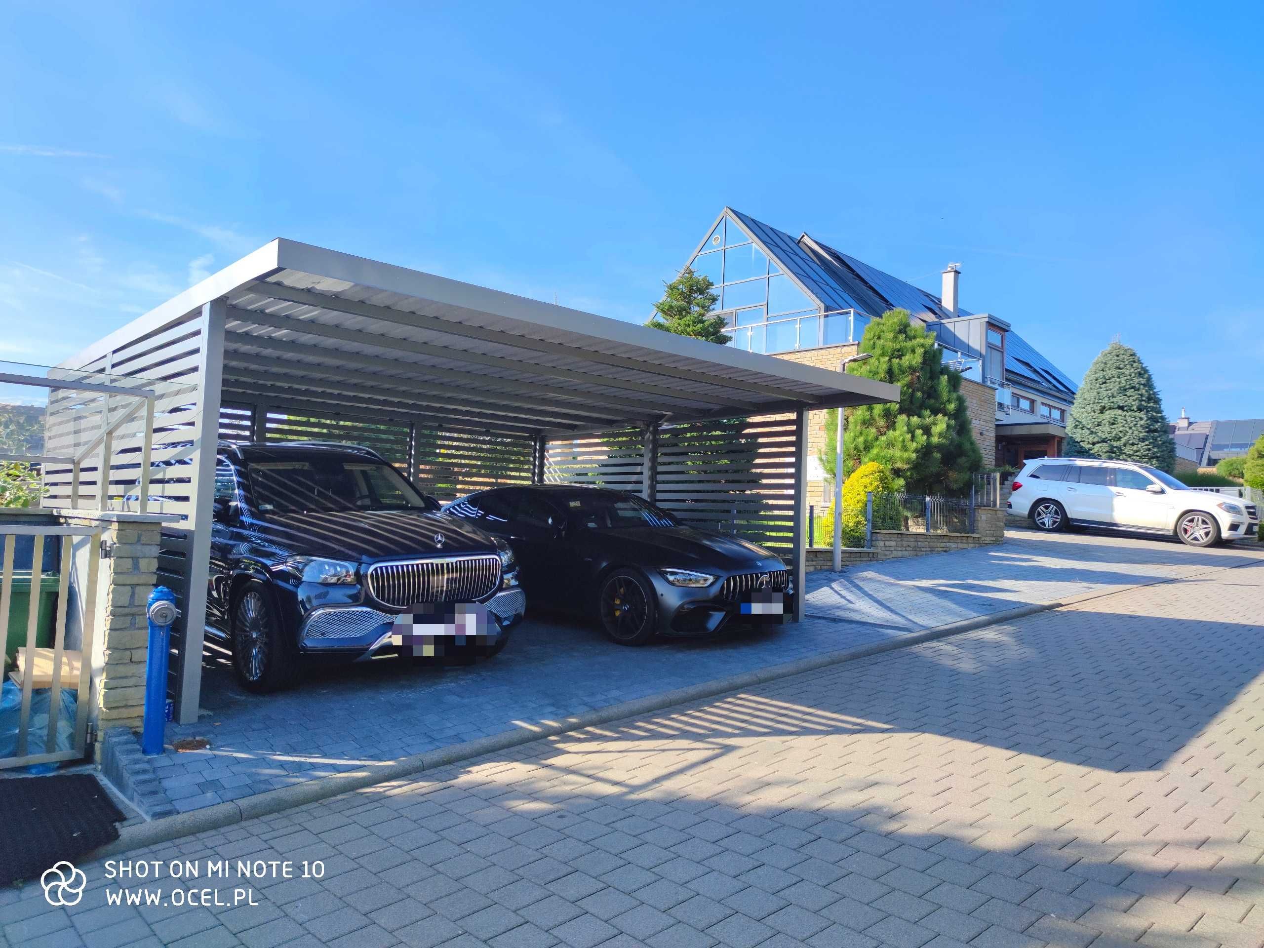 Nowoczesne wiaty garażowe, carporty stal, aluminium
