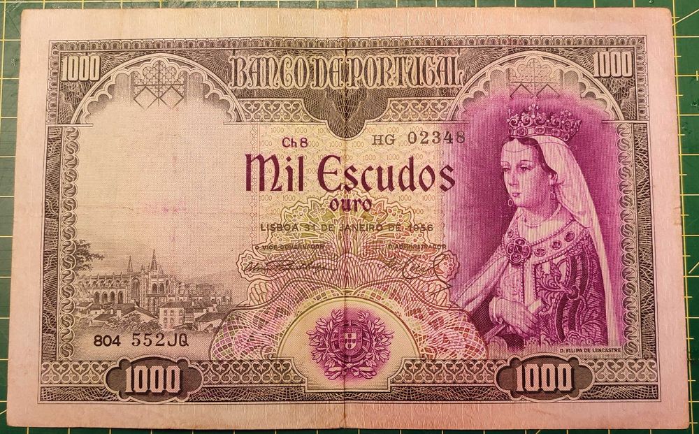 Nota 1000 Escudos – Banco de Portugal – 31/01/1956
