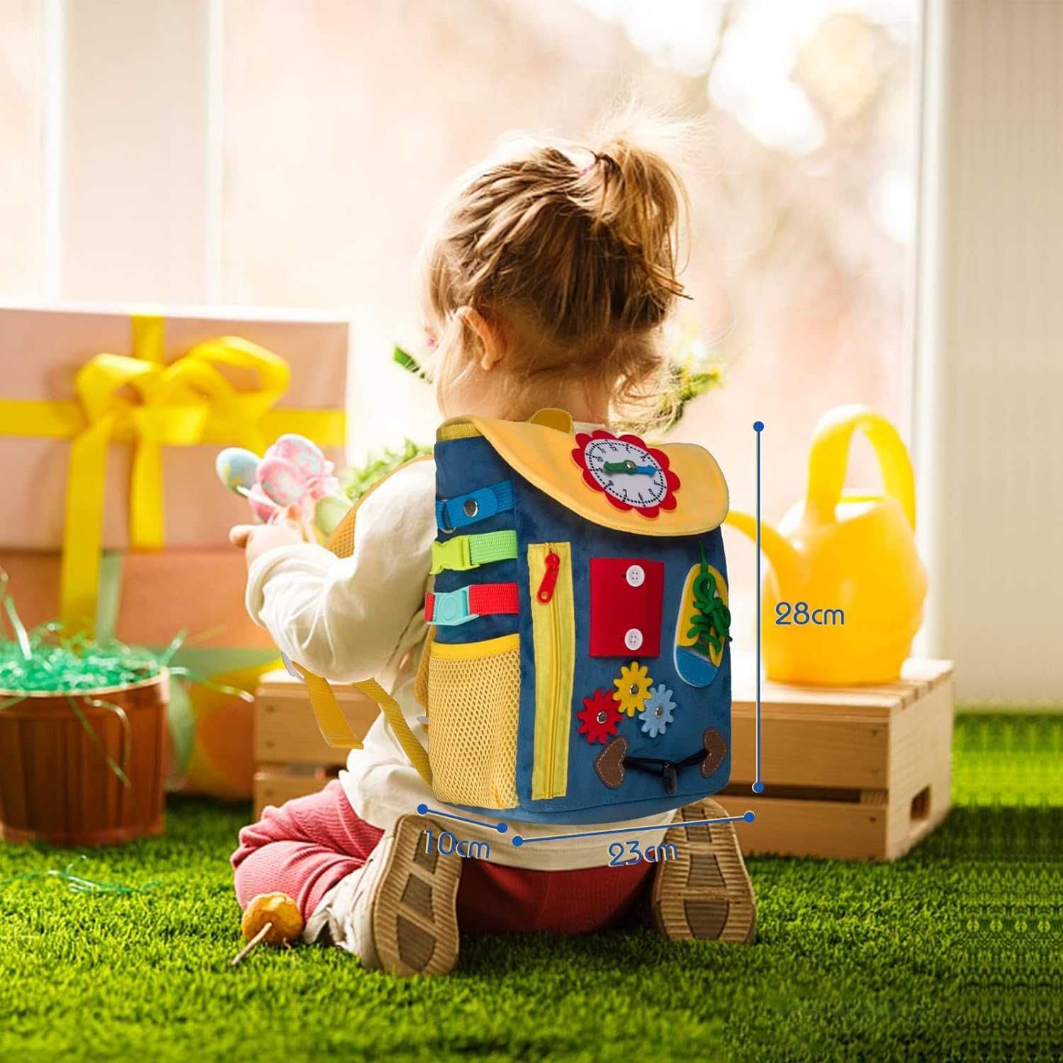 Plecak dziecięcy , zabawka sensoryczna, Busy Board Montessori, zabawka