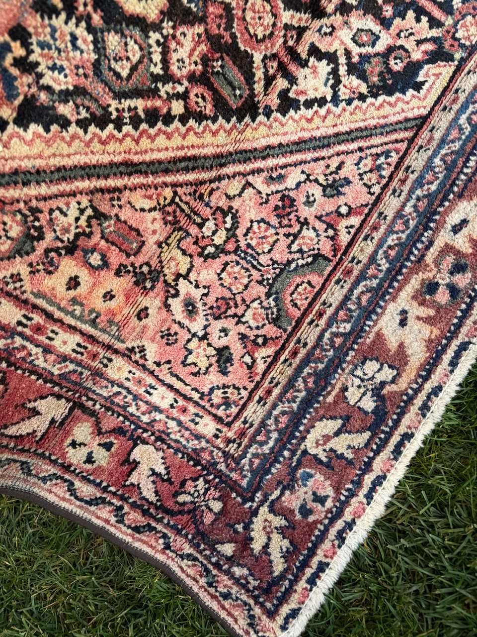 Vintage wełniany dywan perski r. tkany Iran Hamadan 195x130 gal. 7 tys