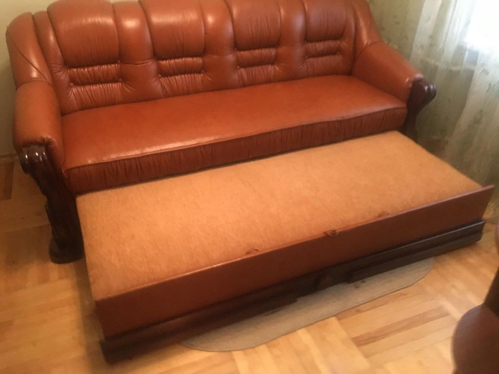 Шкіряний, дуже гарний розкладний диван