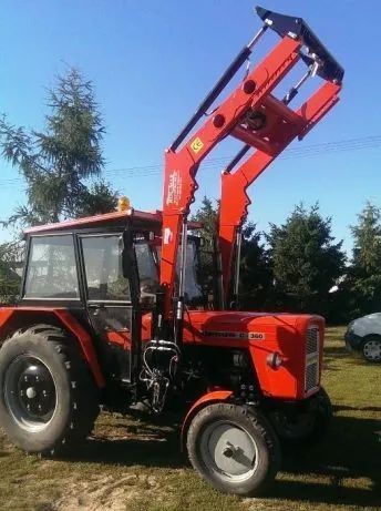 Ładowacz czołowy tur 900kg udźwigu do C330 C360 MF 255 3512 SIŁOWNIKI 2 STRONNE