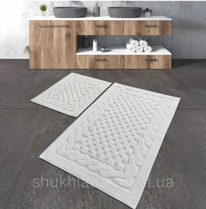 Комплект килимків у ванну кімнату прямокутні 100% бавовна Туреччина