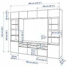 IKEA BESTA Kombinacja na TV czarny brąz połysk beż 300x42x231 cm