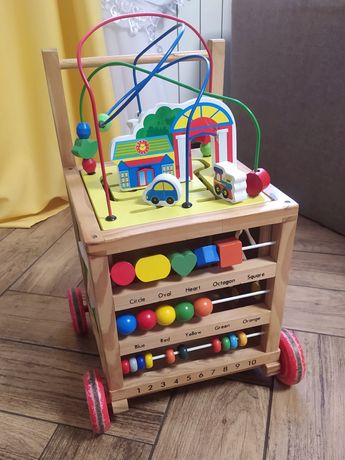 Pchacz drewniany jeździk dla dzieci 6w1 tablica Montessori