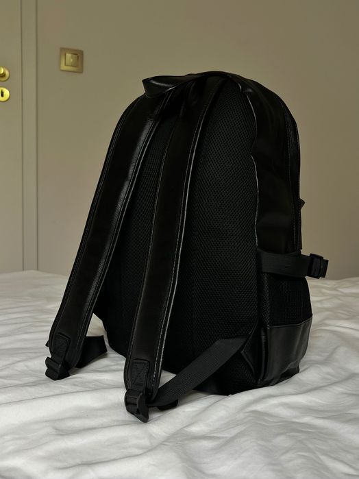 CZARNY plecak miejski eko skórzany elegancki na laptopa do pracy