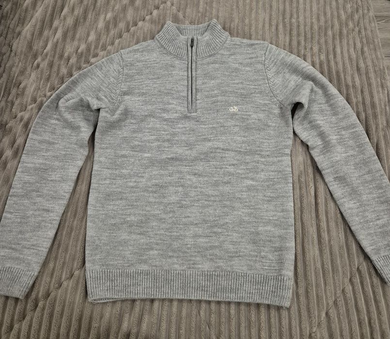 Camisola de malha cinza com fecho Sacoor Blue