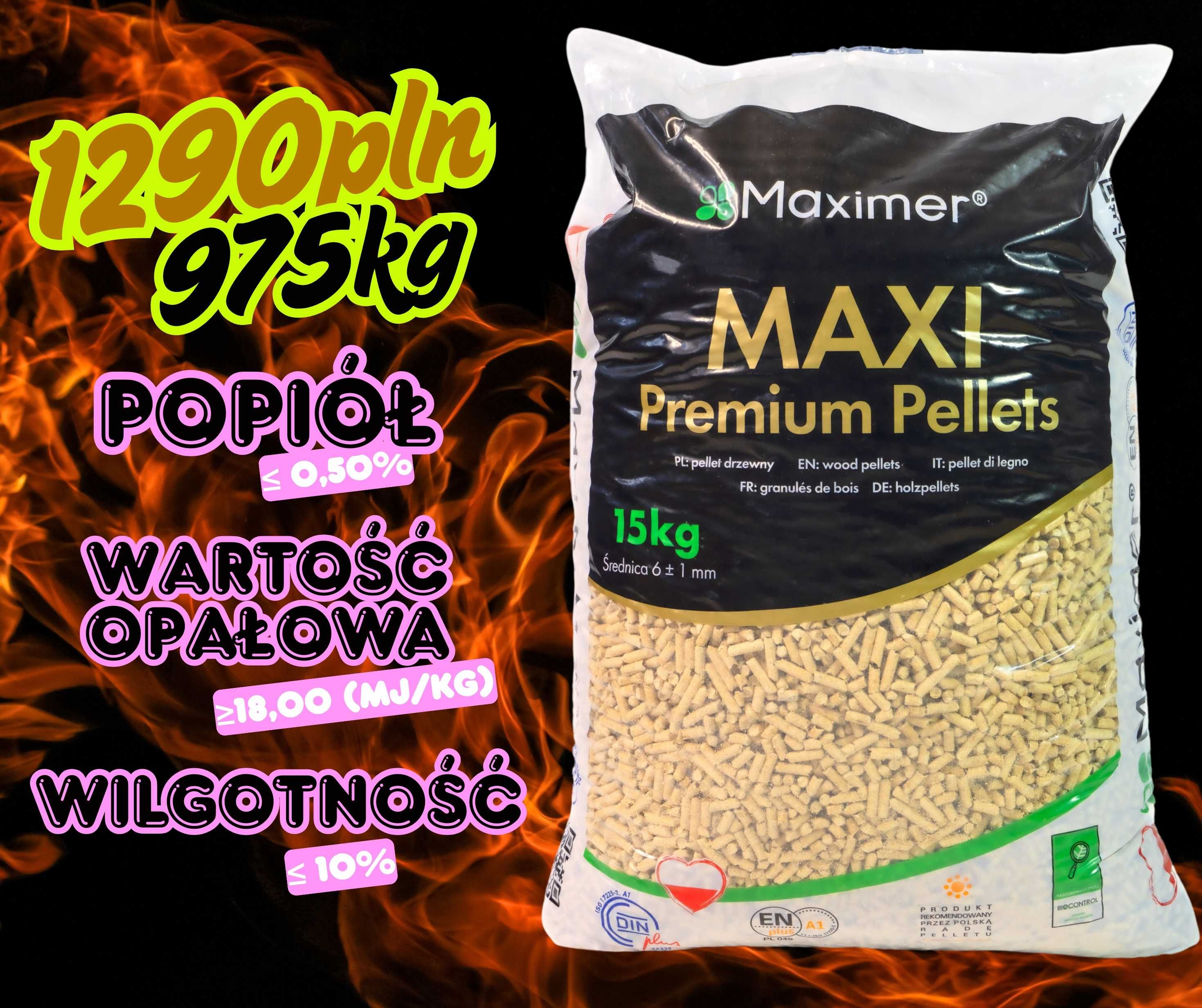 Maxi Pellet posiada certyfikaty EN PLUS A1 oraz DINplus