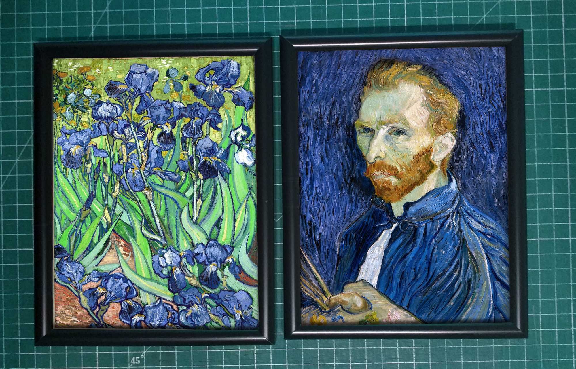 Vincent Van Gogh Irysy 2 obrazki w ramkach 13x18 cm + 13x18 cm