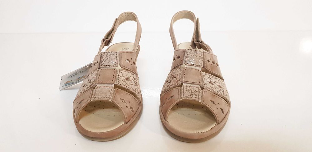 Sandały damskie Suave skóra, beż, komfort rozmiar 37,38,39,40