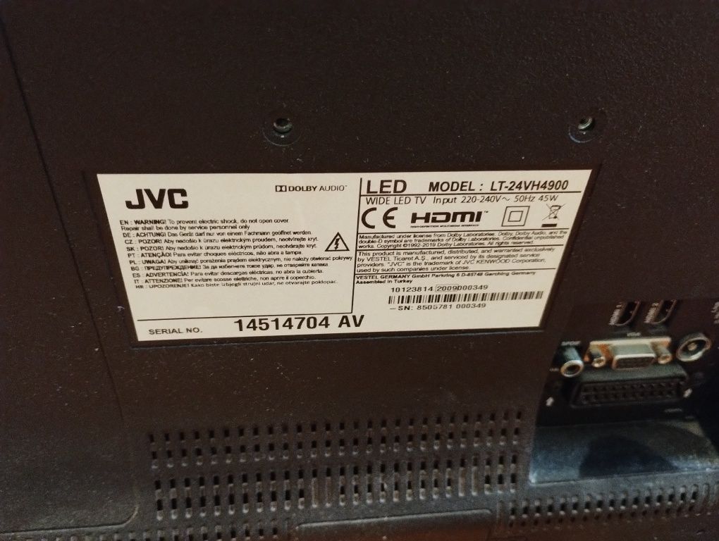 Telewizor JVC 24 cale, stan jak nowy