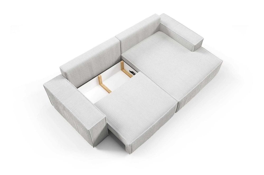 Narożnik rozkładany kanapa COBO L mini 255 cm sztruks funkcja spania