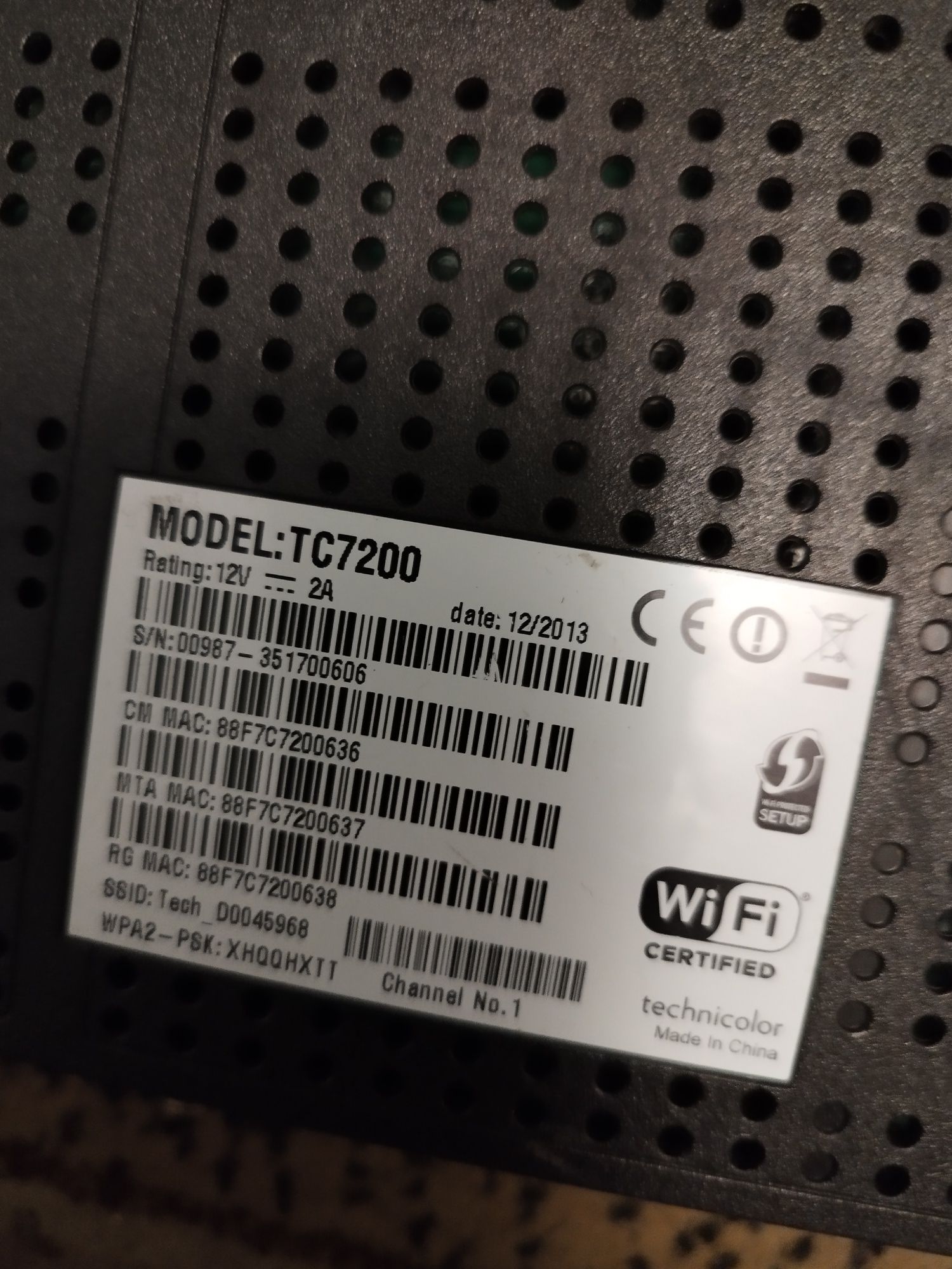 Modem TC 7200 nie testowany