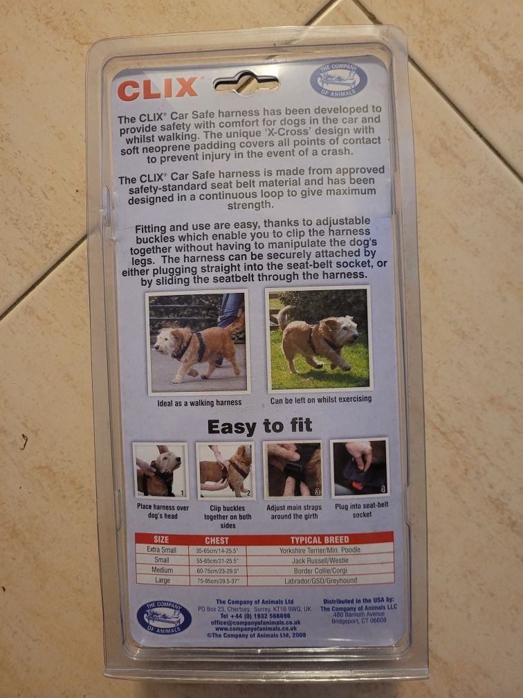 Clix - Car Safe Harness - Arnês peitoral para cão.