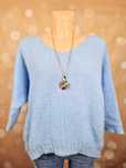 Sweter sweterek niebieski błękitny made in italy włoski XL 42 oversize