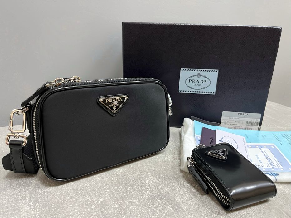 Сумка Prada Re-Nylon 2VH070 Brique нейлонова чорна чоловіча