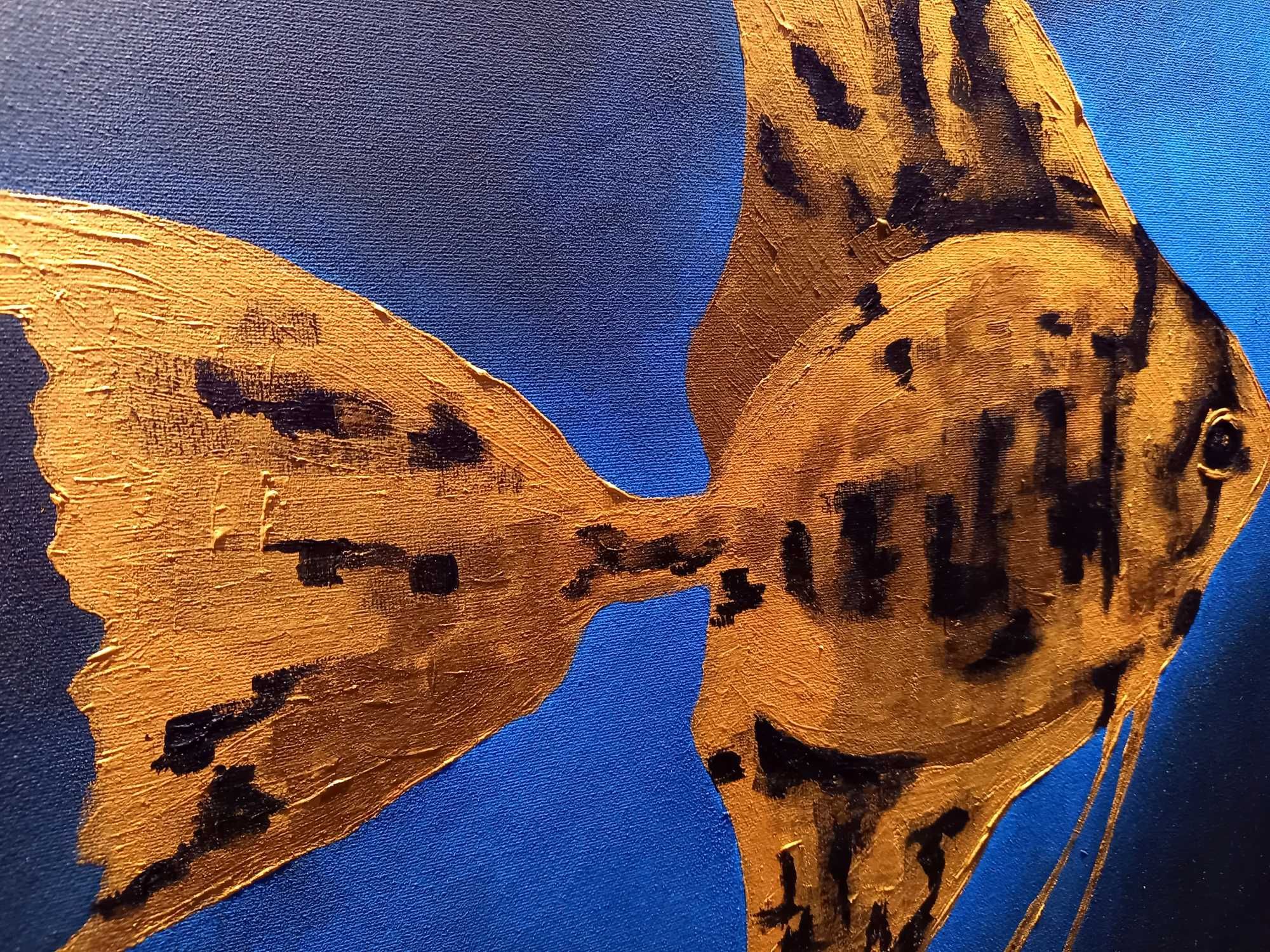 Obraz akrylowy Skalar Ryba nowoczesny abstrakcja