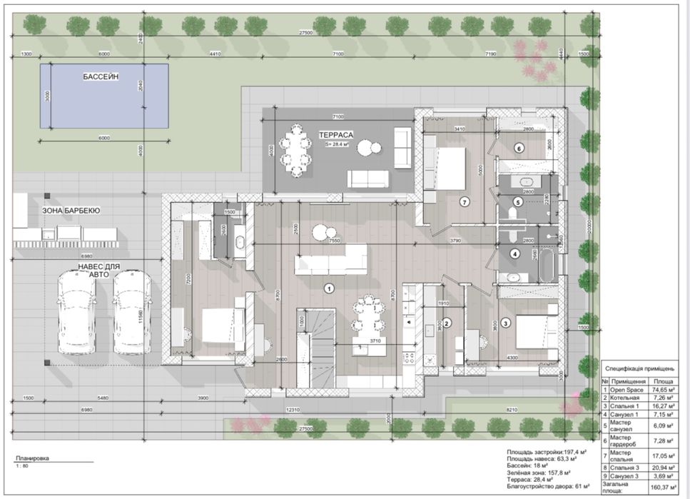 Продаж сучасного одноповерхового будинку, РОЗСТРОЧКА