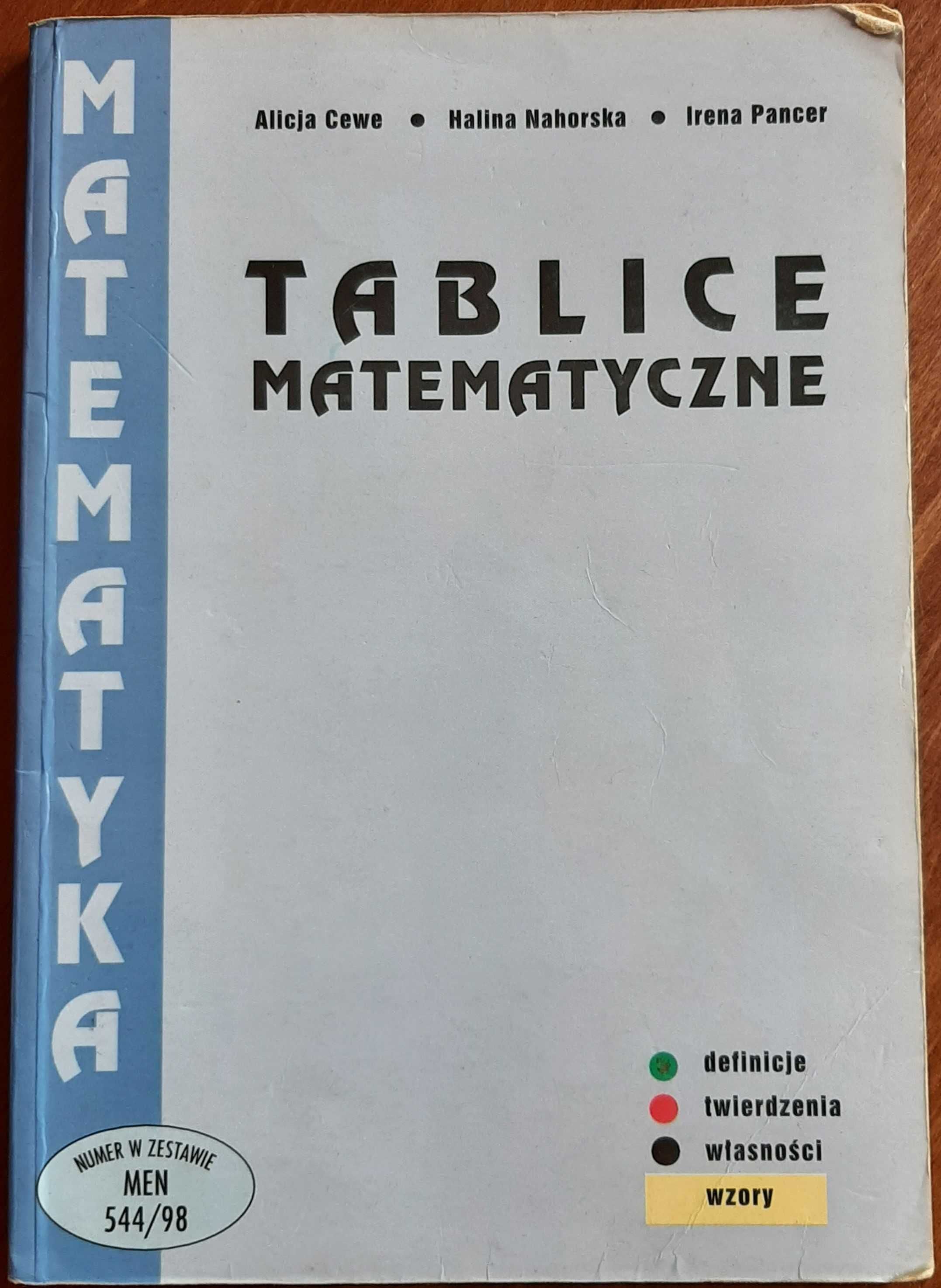 A. Cewe, H. Nahorska, I. Pencer 'Tablice matematyczne'