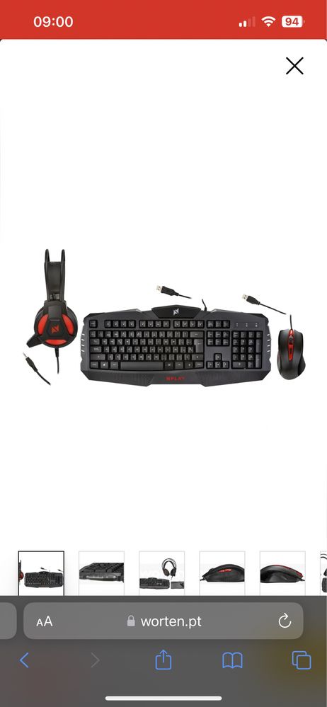 Bundle  gaming Nplay (rato+teclado+fones+tapete)