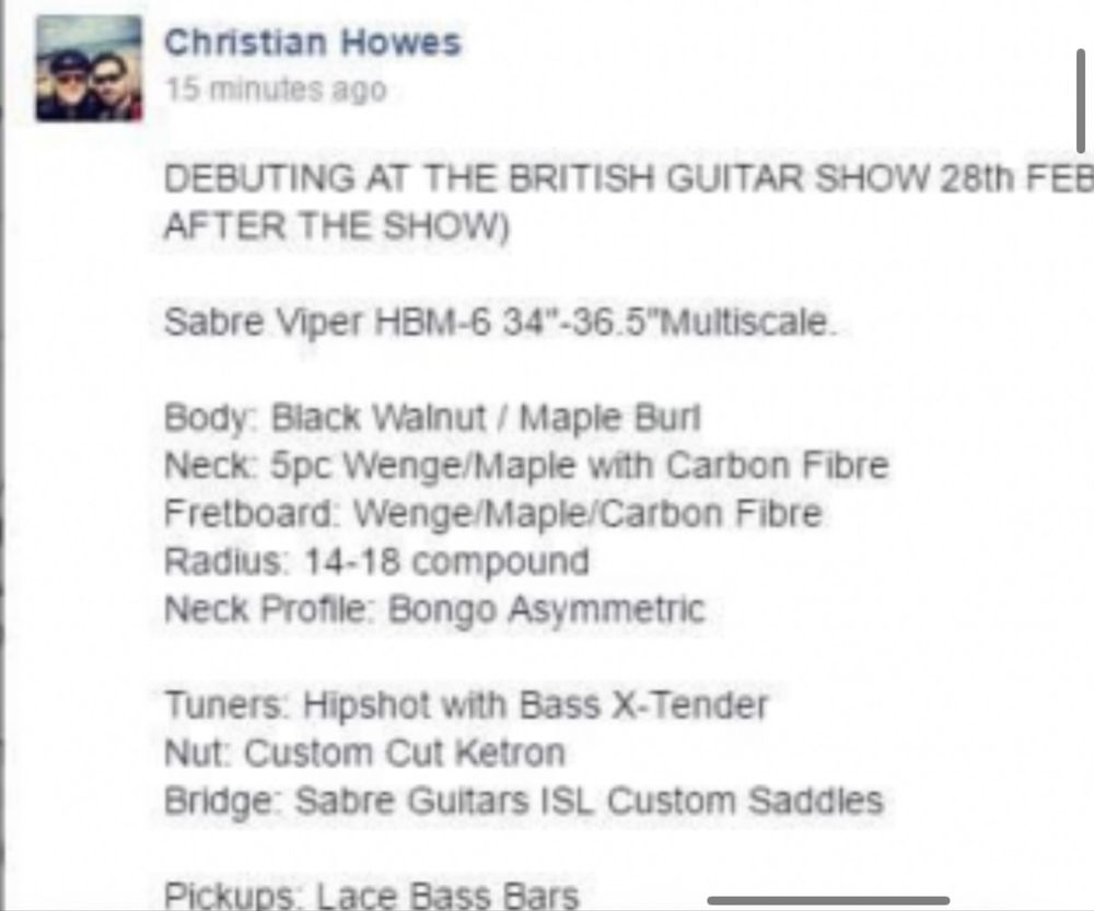 Sabre Viper 6 custom bas