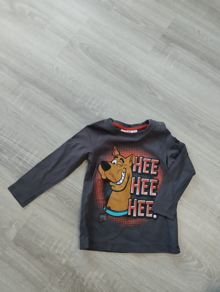 Szara bluzka chłopięca na długi rękaw 92 Scooby-Doo . Bez plam i dziur