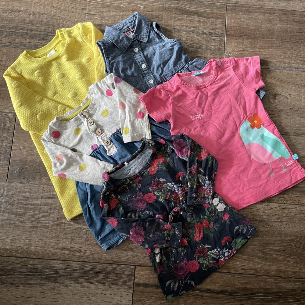 Zestaw sukienek 5 sztuk - name it carter’s next h&m bawełna 62 68 74