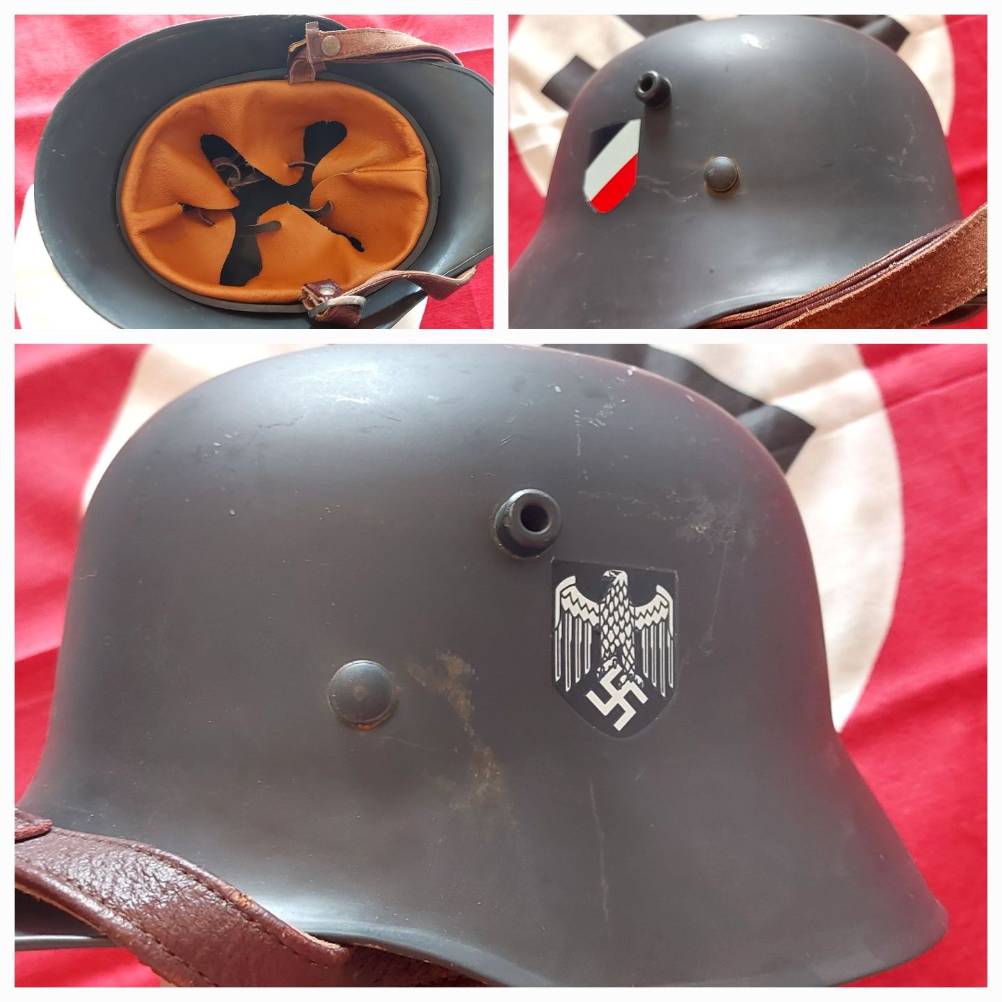 PROMOÇÃO--Capacete Stahlhelm Alemão M17 reconstruído Alemanha nazi 1a