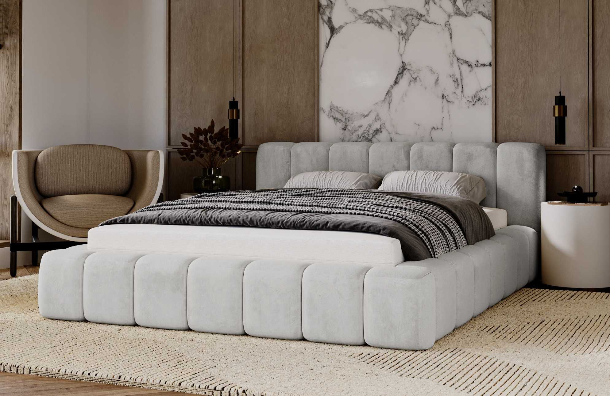 Nowoczesne łóżko z pojemnikiem stelaż Bruno - wybór koloru i rozmiaru