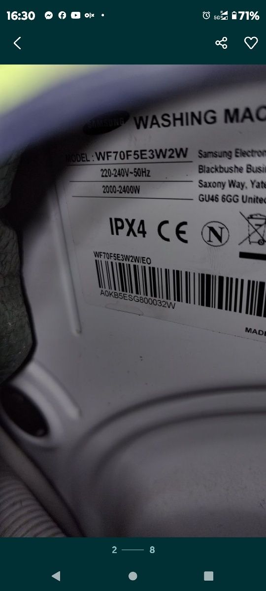 Samsung ecobuble 7kg czesci