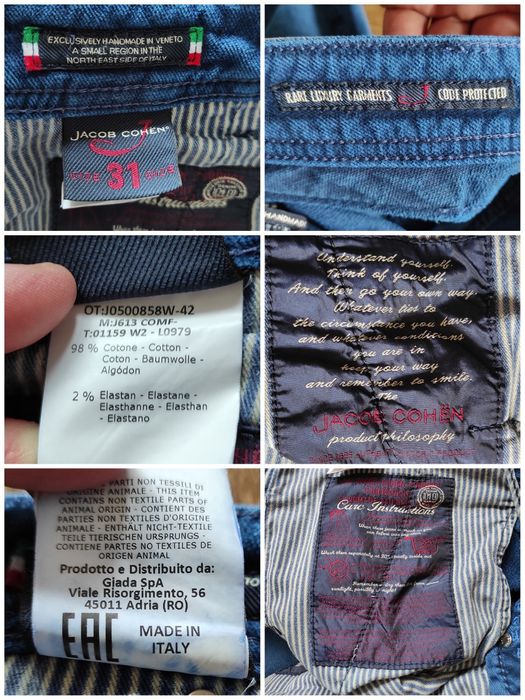 W31 Jacob Cohen style 613 оригінальні чоловічі джинси,