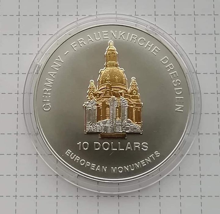 Науру 10 $ 2004р. Срібло з позолотою. Пам'ятки. Рідкісна. ПРУФ!