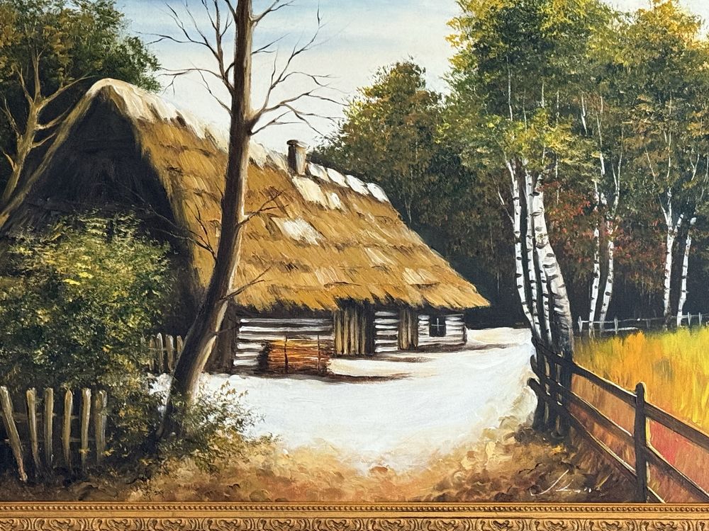 Obraz Chata wśród drzew (88x117cm)