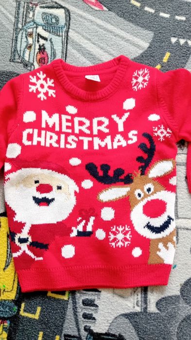 Sweterek z motywem świątecznym rozmiar 104