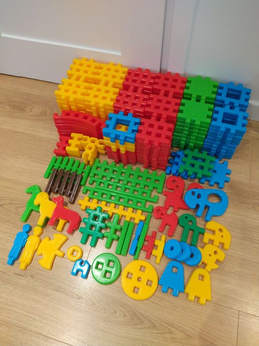 Wielki zestaw klocki konstrukcyjne Marioinex Duże Waffle 195 elementów