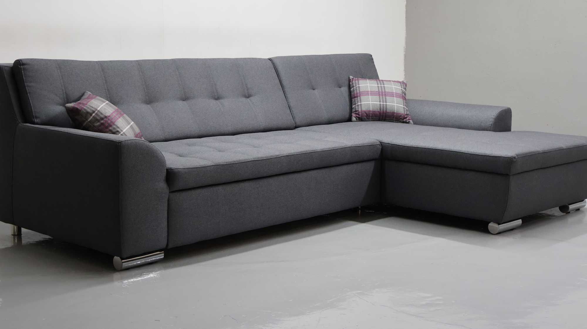 TCX DESIGN NAROŻNIK funkcja spania, rogówka KANAPA tkanina szara