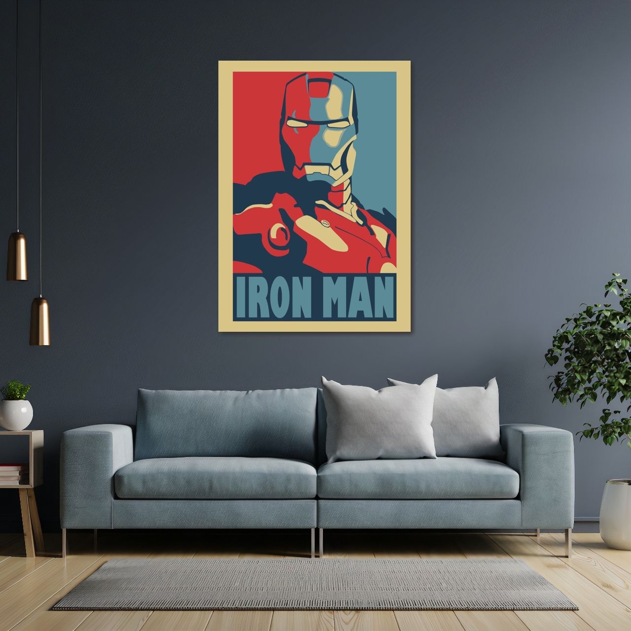 Залізна Людина, Iron Man, мінімалістичний постер, картина на полотні