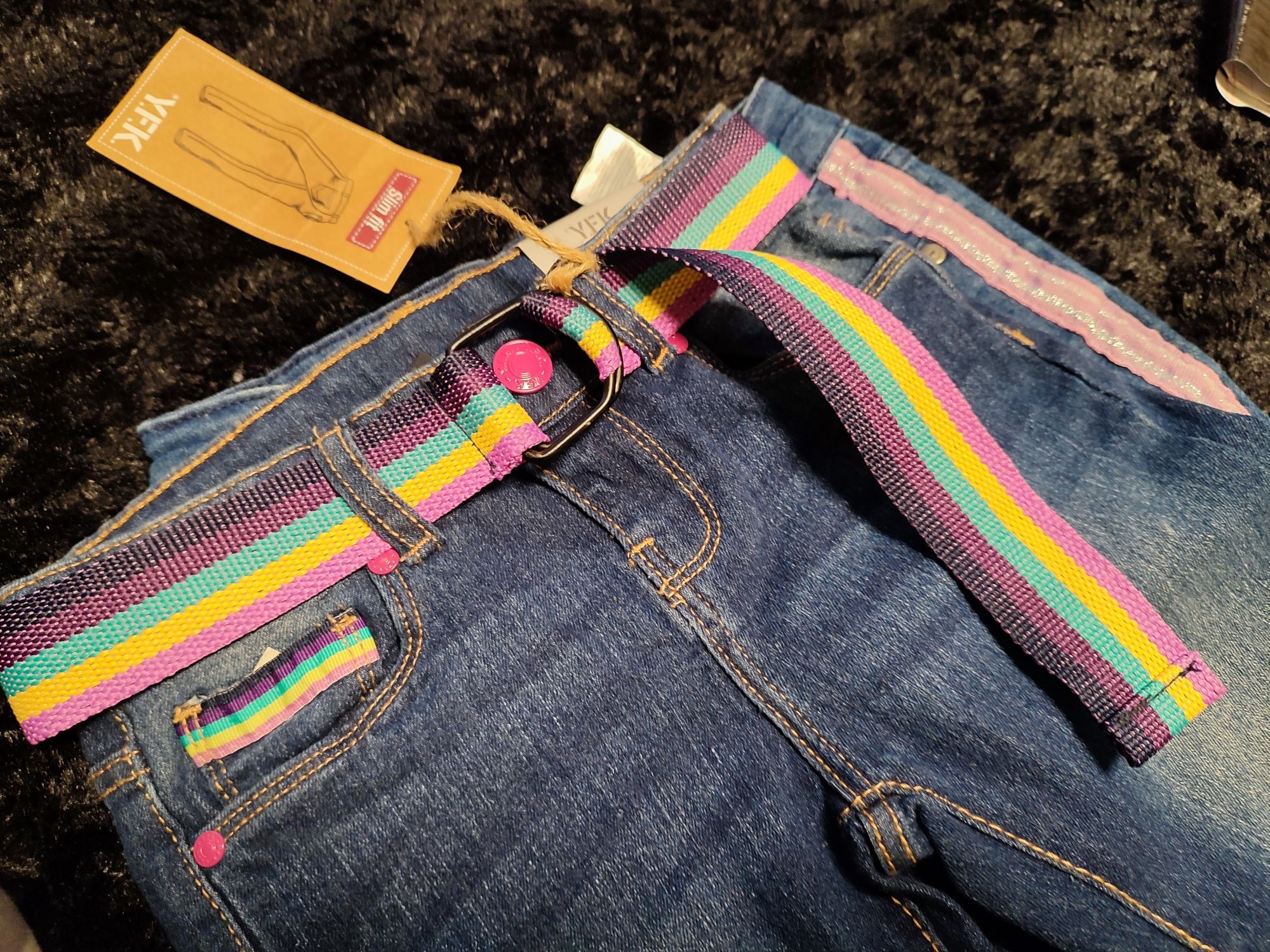 16. Śliczne spodnie jeans 2szt NOWE r.134