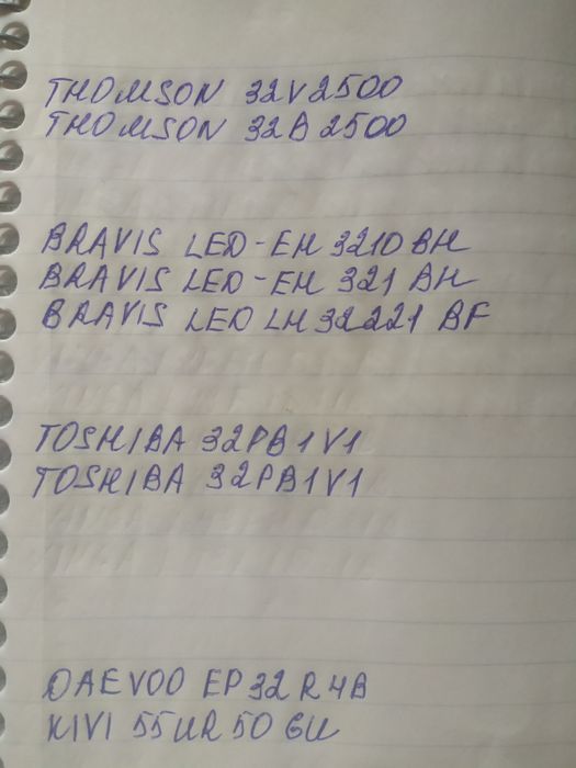 плати до телевізорів різних моделей